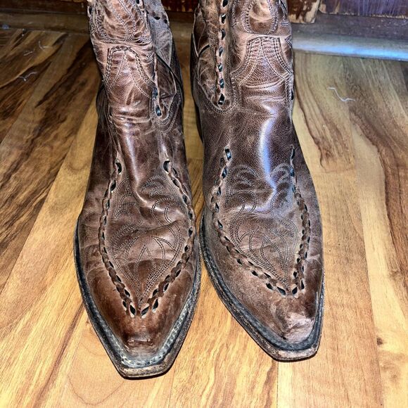 Dan Post Cowboy Boots Leather Brown Western Rodeo Festival Rancher Men\'s 9D main image 8